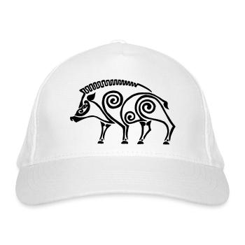 sanglier celte noir - Casquette classique bio - blanc - Devant
