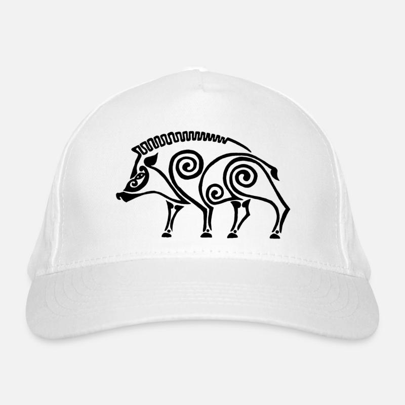 schwarzer keltischer Eber Bio-Baseballkappe