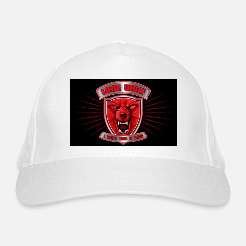 Lone Wolf - Organic Baseball Cap - white