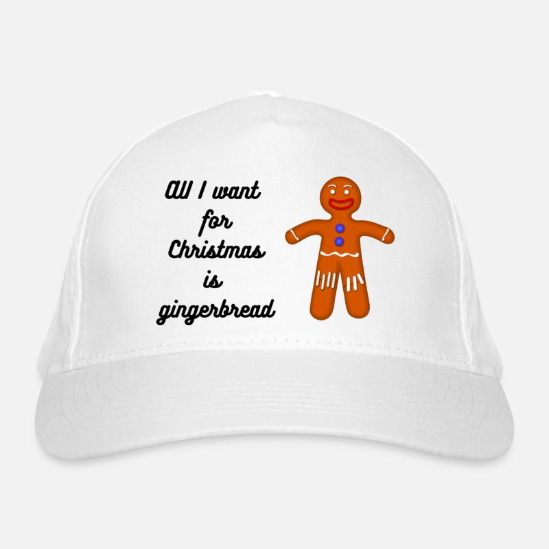 Lebkuchen Weihnachtsdesign, Gingerbread Bio-Baseballkappe