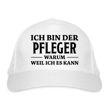 Pfleger Spruch Pflegekraft Lustig Pfleger Geschenk - Bio-Baseballkappe - Weiß - Vorne