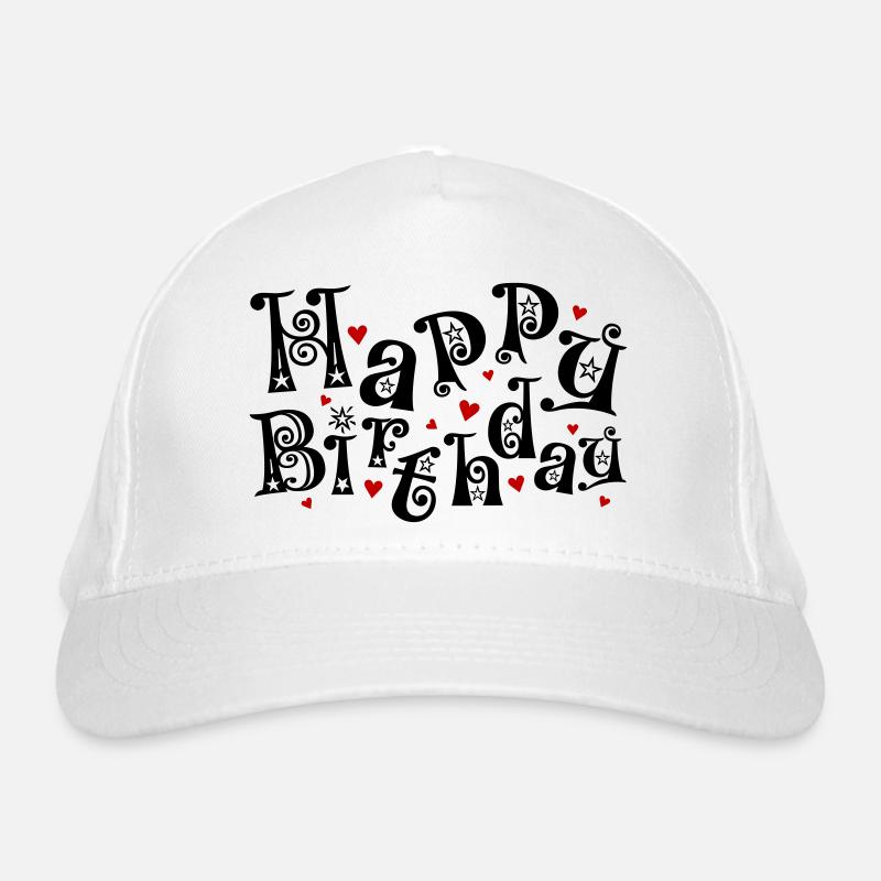 Geburtstag, Happy Birthday, Gratulation, Wünsche Bio-Baseballkappe