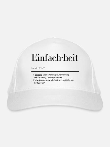 Einfachheit - Bio-Baseballkappe - Weiß