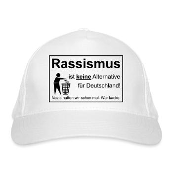 Gegen Rassismus No AfD Wirsindmehr - Bio-Baseballkappe - Weiß - Vorne