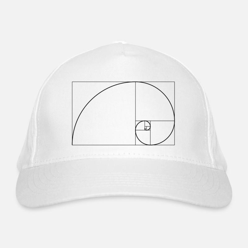 Fibonacci - Bio-Baseballkappe - Weiß