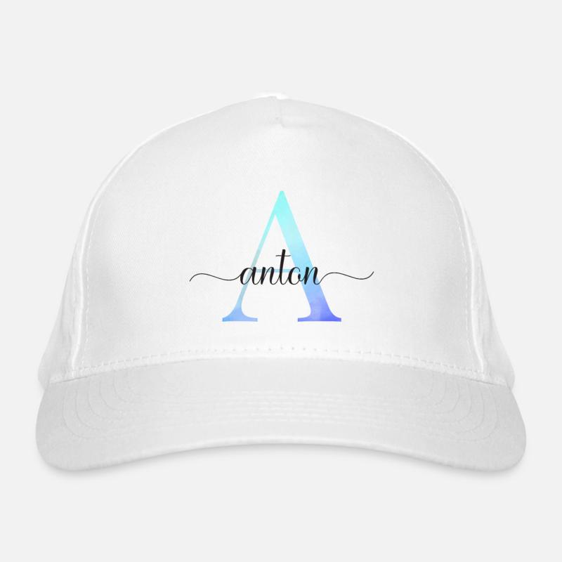 A| Monogramme | Nom | Anton | Aquarelle Casquette classique bio
