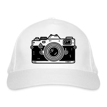 camera photographer photograph camera - Organic Baseball Cap - white - Front