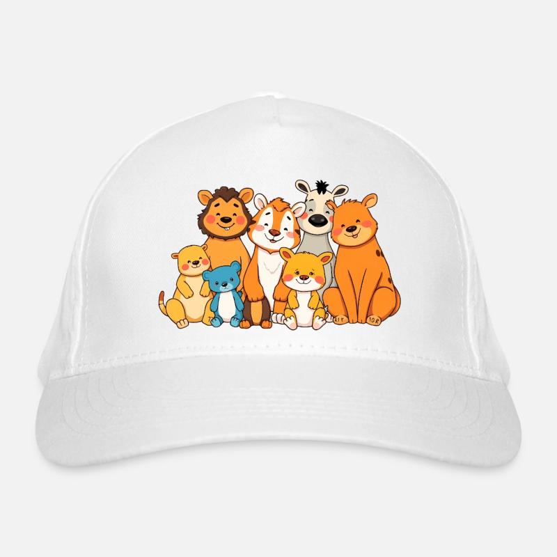 Verspielte Tierfamilie Comic Design Bio-Baseballkappe