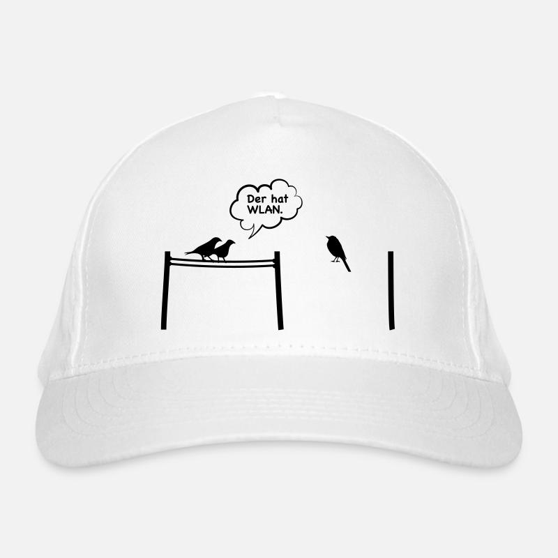 Vogel WLAN Stromleitung wifi Kabel Internet Bio-Baseballkappe