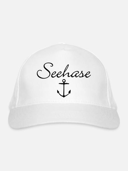 Seehase Anker Bodensee Design - Bio-Baseballkappe - Weiß