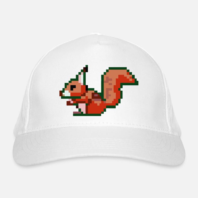 Squirrel Pixel Art Idée cadeau Casquette classique bio