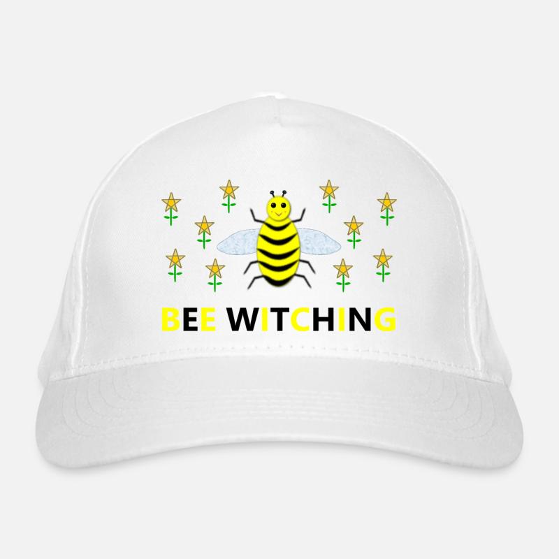 Bee Witching Pagan Bee and Pentacle Daffodils Organic Baseball Cap