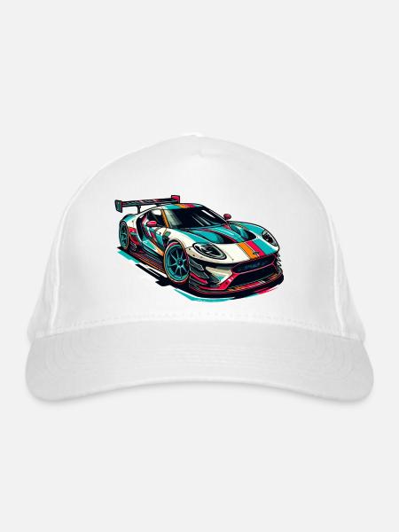 Sportwagen - Bio-Baseballkappe - Weiß