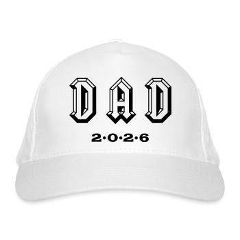 Dad 26 Vater Baby Papa 2026 Vatertagsgeschenk - Bio-Baseballkappe - Weiß - Vorne