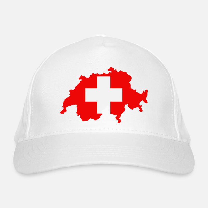 Carte suisse avec drapeau Casquette classique bio