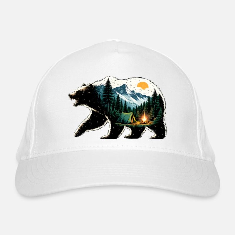 Bären-Abenteuer: Bergcamping Bio-Baseballkappe