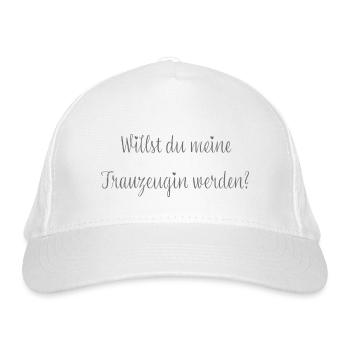 Willst du meine Trauzeugin werden? - Bio-Baseballkappe - Weiß - Vorne