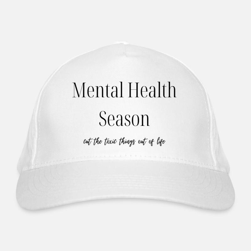Slogan noir de la saison de la santé mentale sur le devant Casquette classique bio