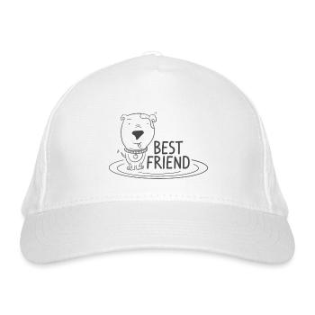 Best Friend / Hund / Bester Freund des Menschen - Bio-Baseballkappe - Weiß - Vorne