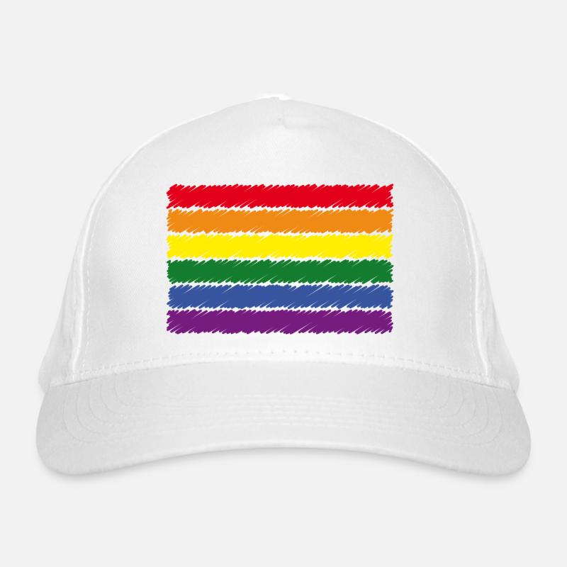 Rainbow Flag (Scribble / 6er) Organic Baseball Cap