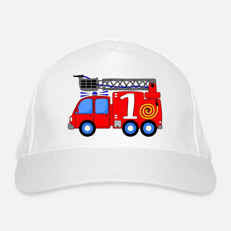 Fire engine 1st birthday children Organic Baseball Cap