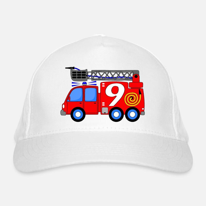 Fire engine 9 birthday children Organic Baseball Cap