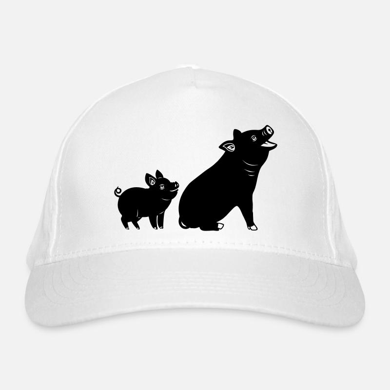 Mutterschwein mit Ferkelschattenbild Bio-Baseballkappe