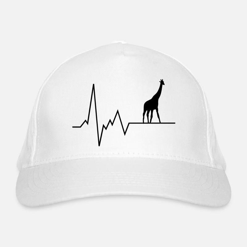 Heartbeat Giraffe Organic Baseball Cap