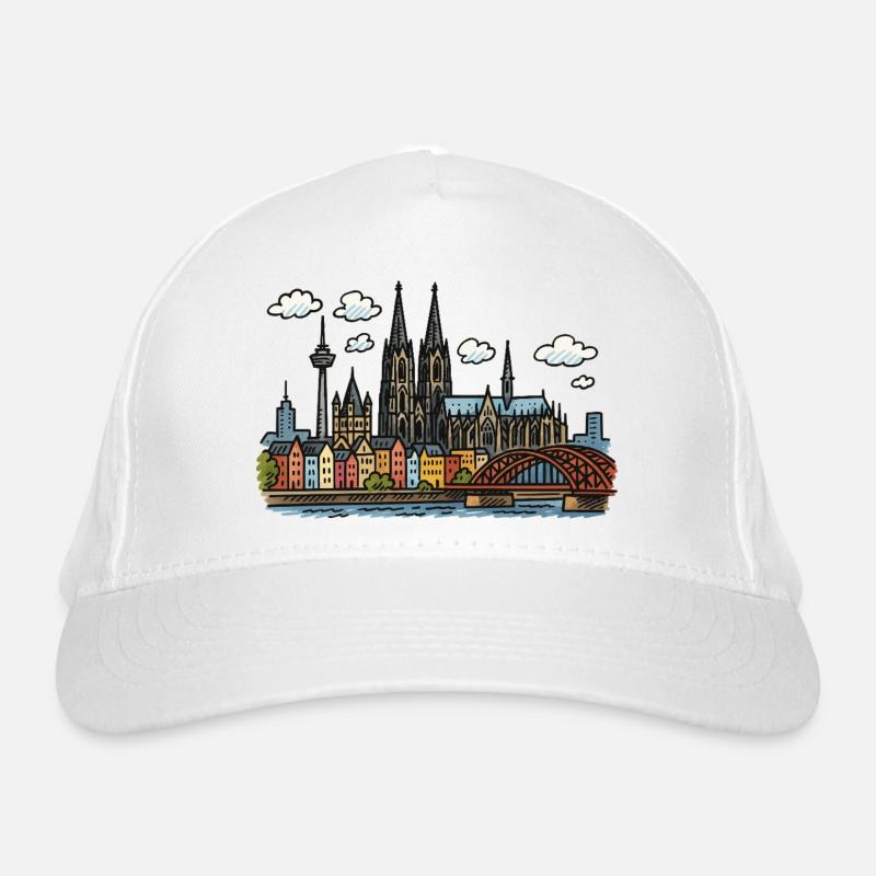 koeln skyline Bio-Baseballkappe