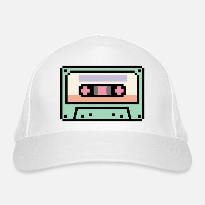 Retro 8 Bit Pixel Art Cassette Organic Baseball Cap