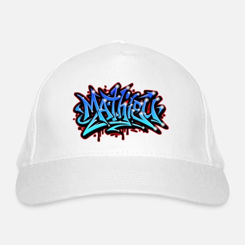 Mathieu Graffiti Neon Druckbar auf Textil Bio-Baseballkappe