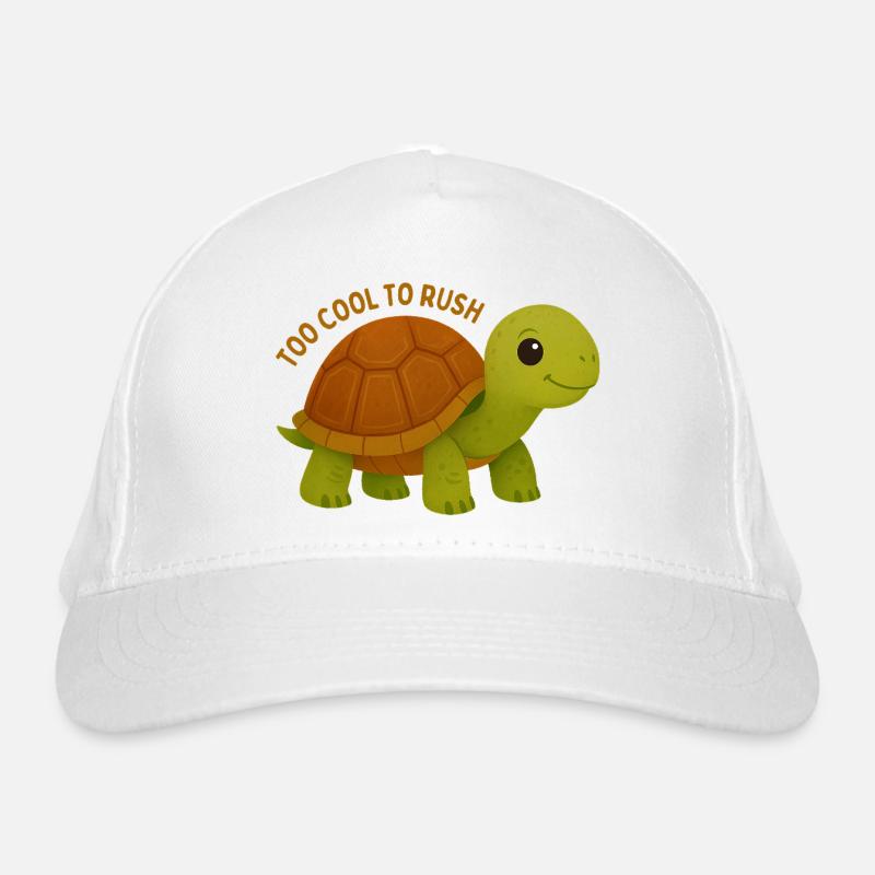 Too Cool To Rush Turtle Organic Baseball Cap