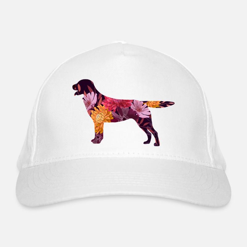 Silhouette de chien fleuri Labrador retriever Casquette classique bio