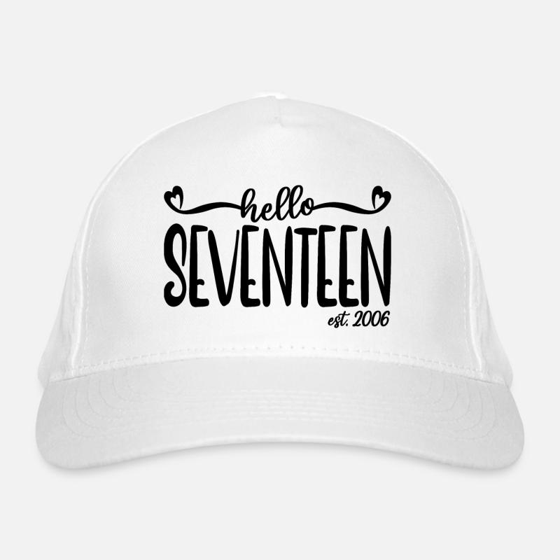 17e anniversaire Femmes Hello dix-sept Est. 2006 Casquette classique bio