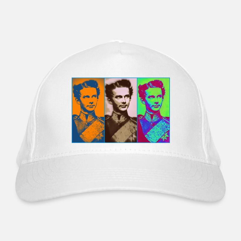 Ludwig II 3 times - Bio-Baseballkappe - Weiß