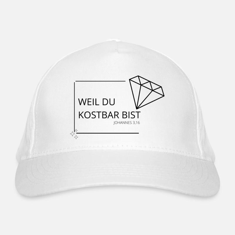 weil du kostbar bist Bio-Baseballkappe