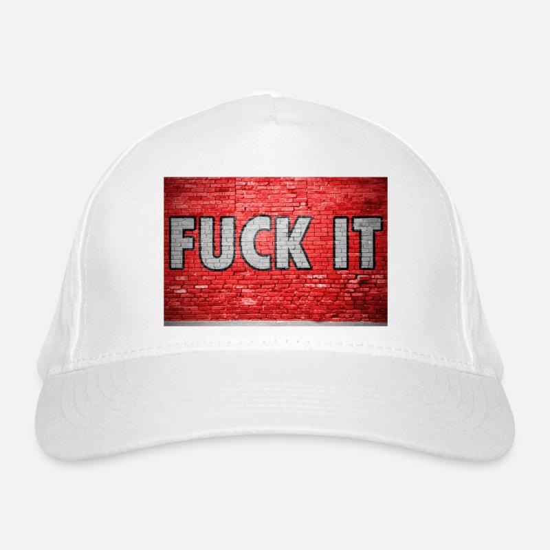Fuck It Brick Wall Graffiti Organic Baseball Cap