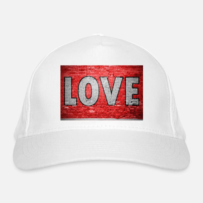 Love Brick Wall Graffiti Organic Baseball Cap