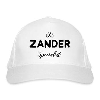 Zander Specialist - Angeln, Angler - Zander - Bio-Baseballkappe - Weiß - Vorne