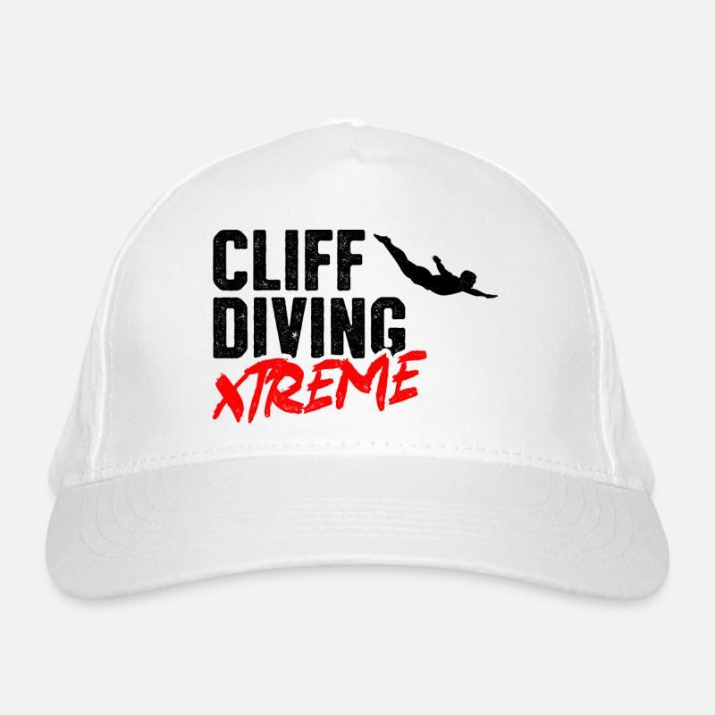 Retro Graphic Cliff Diver Cliff Diving Tombstoning Organic Baseball Cap
