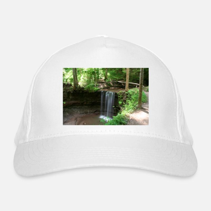 WASSERFALL HÖRSCHBACH BEI MURRHARDT - Bio-Baseballkappe - Weiß