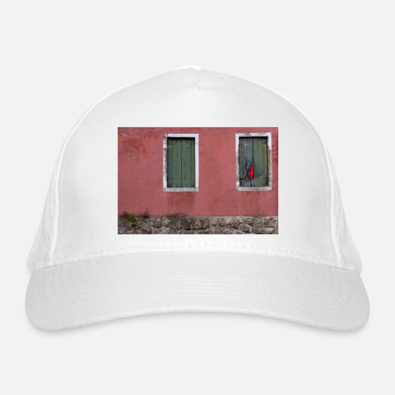Bunte Hausfront in Venedig Bio-Baseballkappe