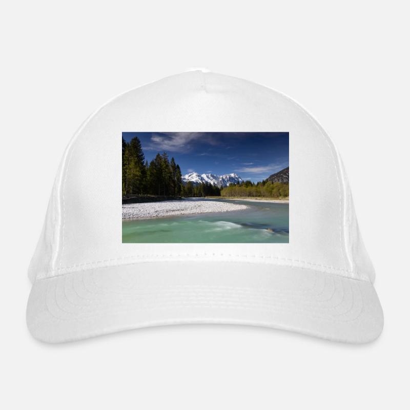 Loisach mit Zugspitzblick Bio-Baseballkappe