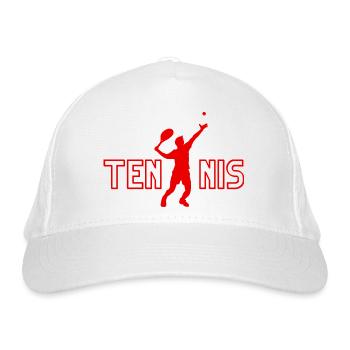 Tennis - Tennis Geschenkidee - Bio-Baseballkappe - Weiß - Vorne