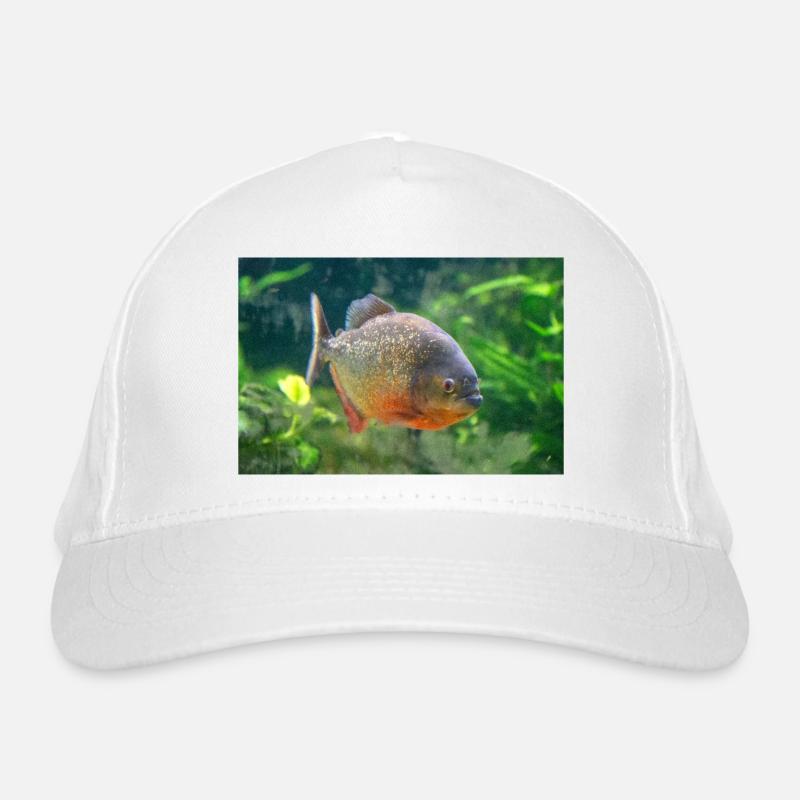Poisson piranha argent rouge Dents acérées Casquette classique bio