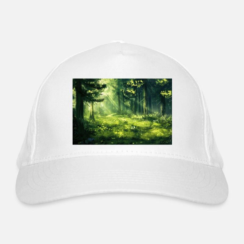 Poster Illustration Paysage de Forêt Casquette classique bio