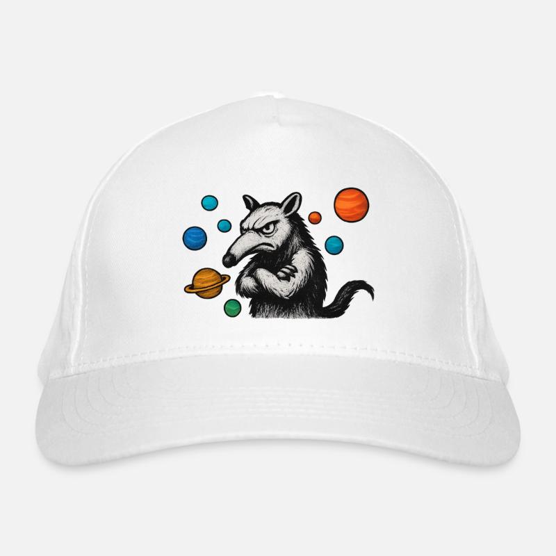 Anteater with planets Organic Baseball Cap