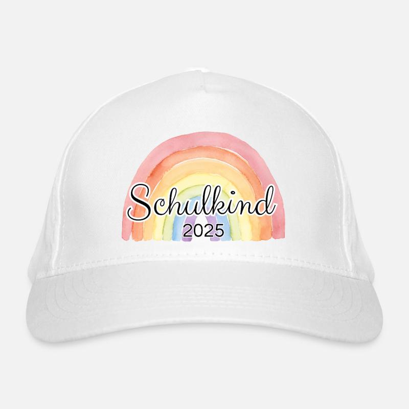 Schulkind Regenbogen bunt Bio-Baseballkappe