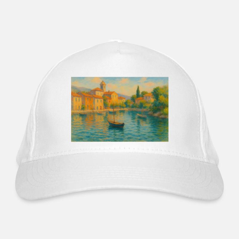 Harbour idyll in the sunlight Organic Baseball Cap