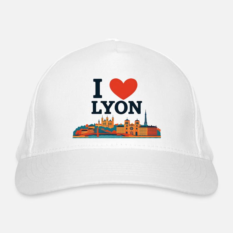 I Love Lyon – Colorful Skyline Organic Baseball Cap